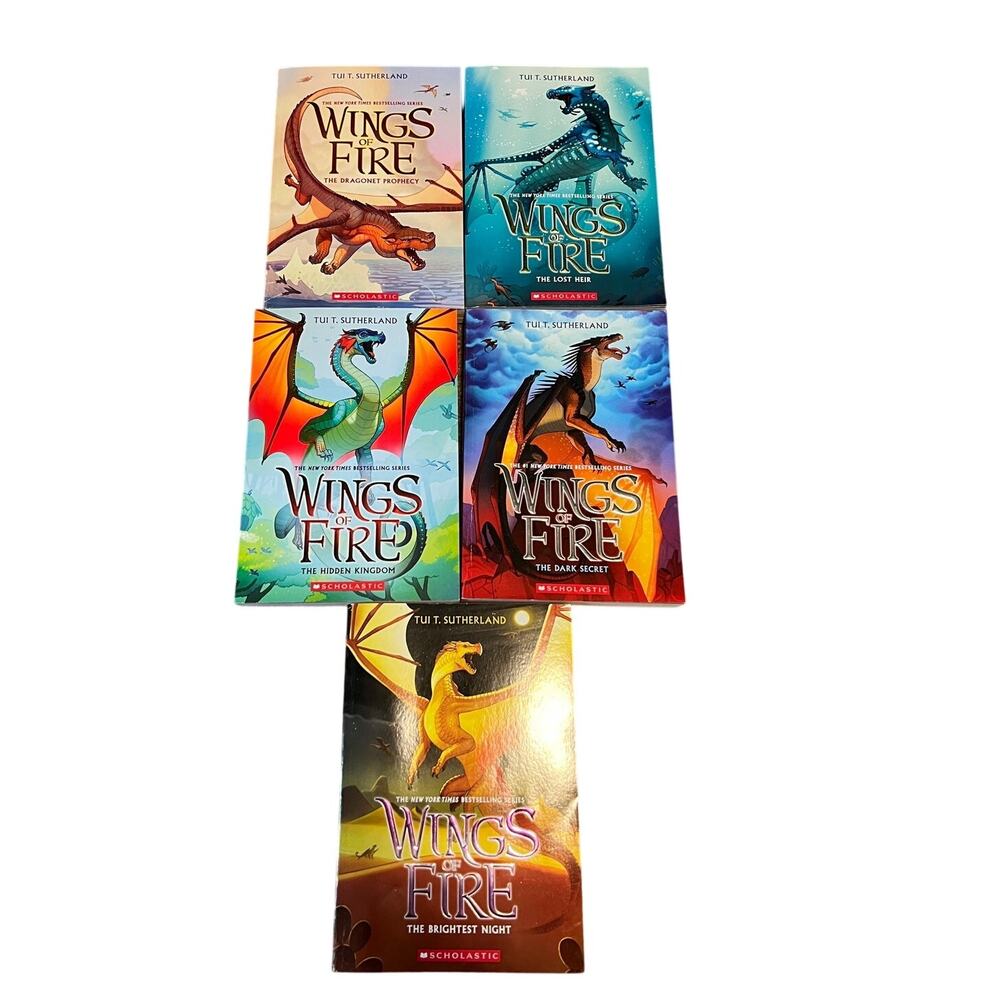 Wings of Fire Books 1-5 Paperback Box Set Lot Tui Sutherland Complete First Arc